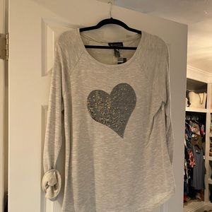 Sequin heart sweatshirt